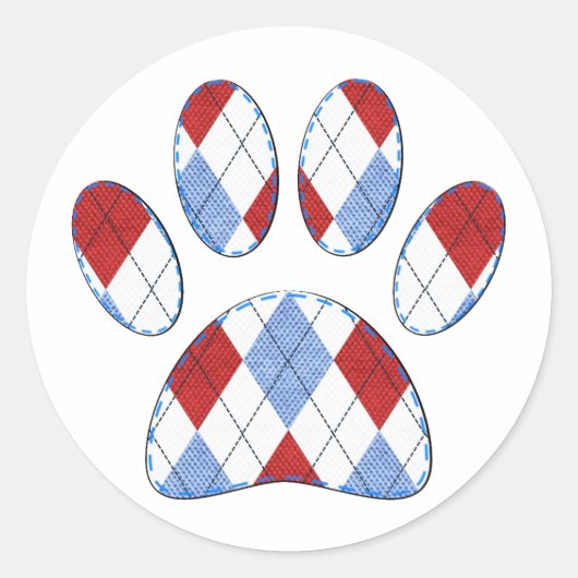 Sticker Rond Jacquard Empreinte de patte de chien (Devant)