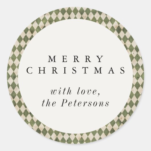 Sticker Rond Jacquard vert rustique (Devant)