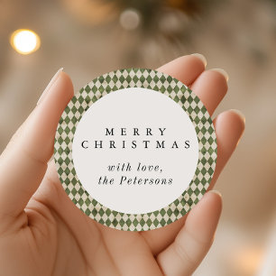 Sticker Rond Jacquard vert rustique