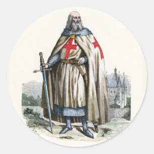 Sticker Rond Jacques de Molay - Templier de Chevalier