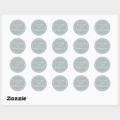 Sticker Rond Jade grisé et Mariage personnalisé blanc (Feuille)
