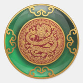 Sticker Rond Jade Nouvel An chinois du Dragon (Devant)