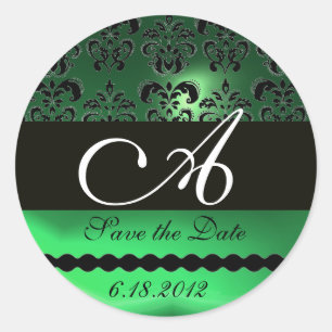 Sticker Rond JADE VERT NOIR DOMMASK MONOGRAM, Enregistrer la da
