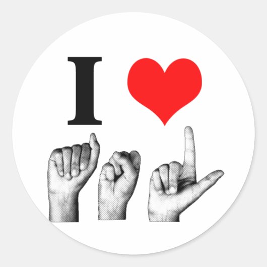 Sticker Rond J'adore A-S-L (Devant)