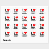 Sticker Rond J'ADORE (AIME) le jerky de boeuf (Feuille)