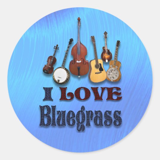 STICKER ROND J'ADORE BLUEGRASS -STICKER (Devant)