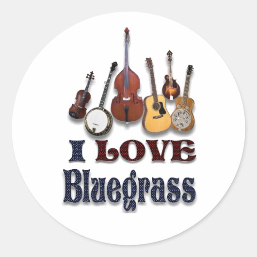STICKER ROND J'ADORE BLUEGRASS -STICKER (Devant)