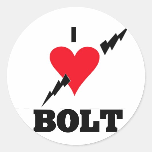 Sticker Rond j'adore boulon (Devant)