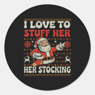 Sticker Rond J'adore Bourrer Son Bas Faire Sonner Ses Cloches M