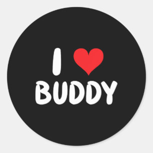 Sticker Rond J'adore Buddy - Cœur