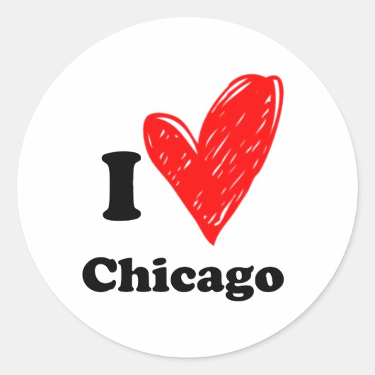 Sticker Rond J'adore Chicago (Devant)