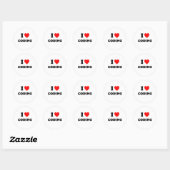 Sticker Rond J'adore Coder (Feuille)