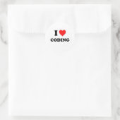 Sticker Rond J'adore Coder (Sac)