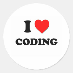 Sticker Rond J'adore Coder