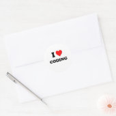 Sticker Rond J'adore Coder (Enveloppe)