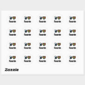 Sticker Rond J'adore (Cœur) les Canaris (Feuille)