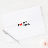 STICKER ROND J'ADORE (COEUR) MON DORK (Enveloppe)
