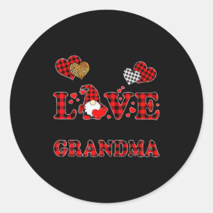 Sticker Rond J'adore être une grand-mère gnome famille appariée