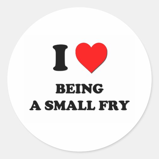 Sticker Rond J'adore être une petite frite (Devant)
