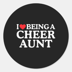 Sticker Rond J'adore être une tante de cheerleading Équipe de c