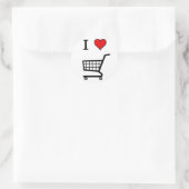 STICKER ROND J'ADORE FAIRE DU SHOPPING (Sac)