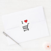 STICKER ROND J'ADORE FAIRE DU SHOPPING (Enveloppe)