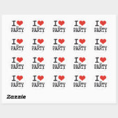 Sticker Rond j'adore faire la fête (Feuille)