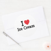 Sticker Rond J'adore Ice Cream coeur T-shirt (Enveloppe)
