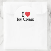 Sticker Rond J'adore Ice Cream coeur T-shirt (Sac)