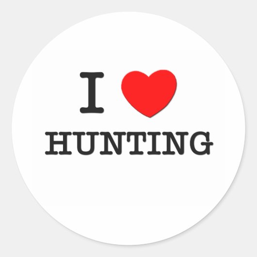 Sticker Rond J'adore la chasse (Devant)