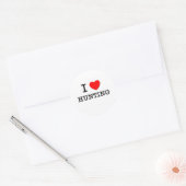 Sticker Rond J'adore la chasse (Enveloppe)