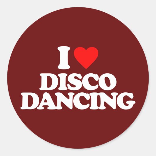 STICKER ROND J'ADORE LA DANSE DE DISCO (Devant)