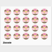 Sticker Rond J'adore la glace (Feuille)