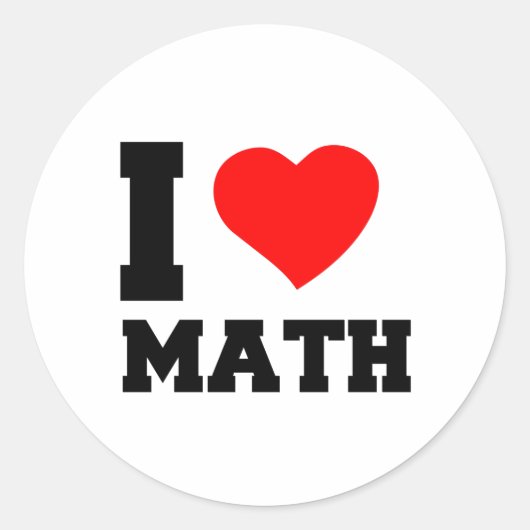 STICKER ROND J'ADORE LA MATHÉTIQUE (Devant)
