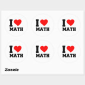 STICKER ROND J'ADORE LA MATHÉTIQUE (Feuille)