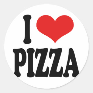 Sticker Rond J'adore la pizza