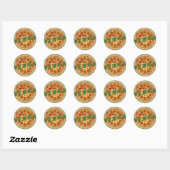 Sticker Rond J'adore la pizza (Feuille)