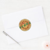 Sticker Rond J'adore la pizza (Enveloppe)