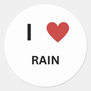 Sticker Rond J'adore la pluie