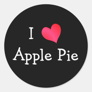 Sticker Rond J'adore la tarte aux pommes