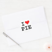 Sticker Rond J'adore la tarte (lettres noires) (Enveloppe)
