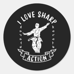 Sticker Rond J'adore l'action tranchante des arts martiaux Kara