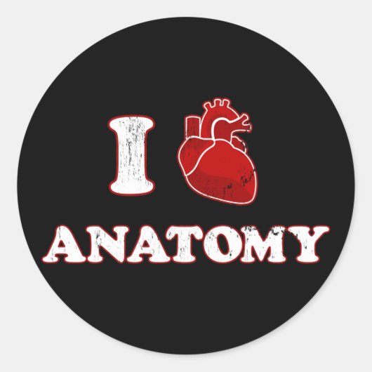 Sticker Rond j'adore l'anatomie (Devant)