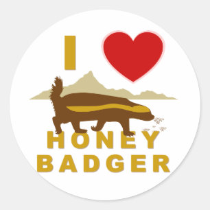 STICKER ROND J'ADORE LE BADGER DE HONEY