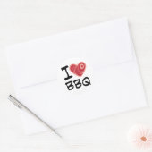 Sticker Rond J'adore le barbecue (Enveloppe)