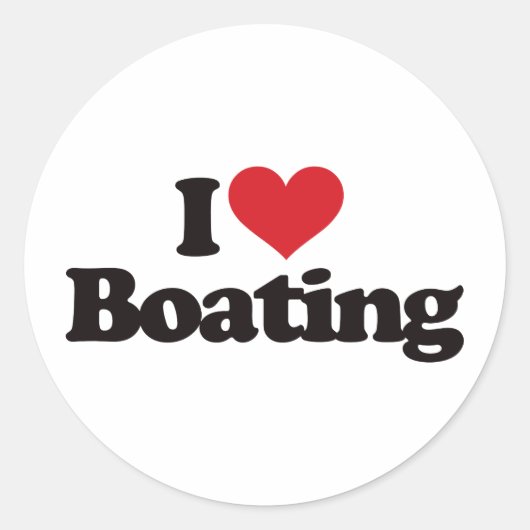 Sticker Rond J'adore le bateau (Devant)