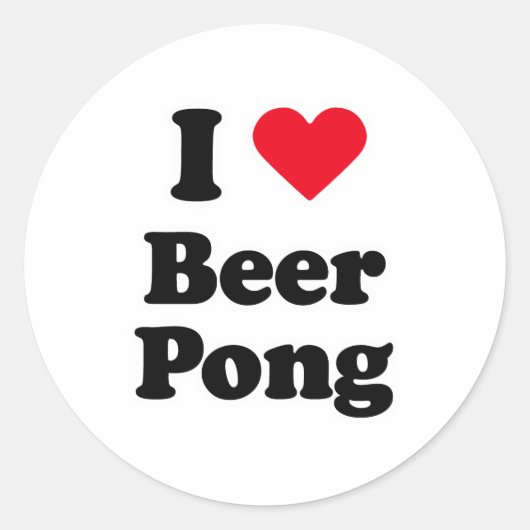 Sticker Rond J'adore le bières (Devant)