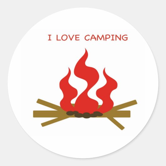 STICKER ROND J'ADORE LE CAMPING (Devant)