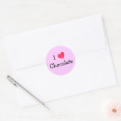 Sticker Rond J'adore le chocolat (Enveloppe)