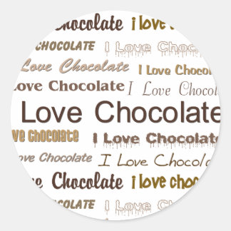 Sticker Rond J'adore le chocolat